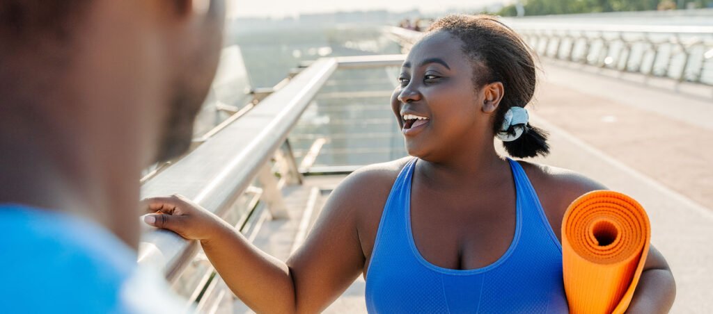 Lady attends personal training session along her GLP-1 medical weight loss journey with prescription drug Wegovy for obesity treatment