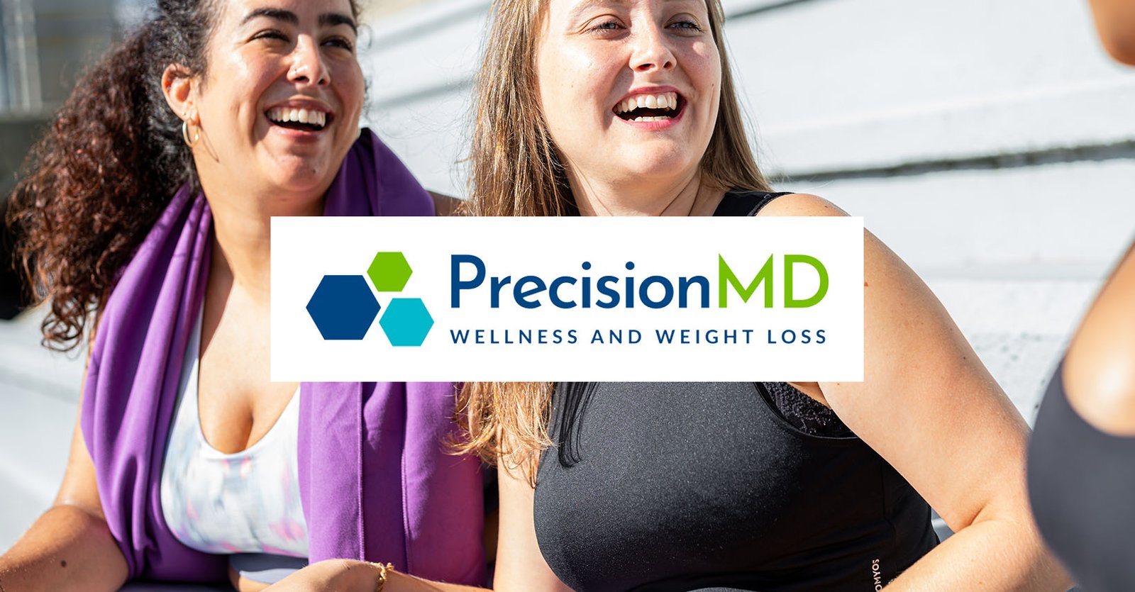 Ladies resting after exercise outdoors while on a weight management journey with GLP-1 medications.